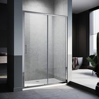 140-150cm Adjustable Wall to Wall Sliding Glass Shower Door in Chrome