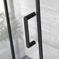 170-185cm Adjustable Wall to Wall Sliding Glass Shower Door in Black