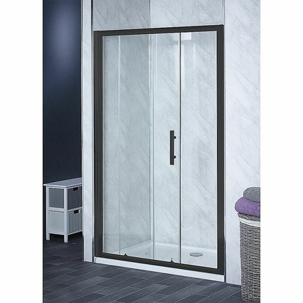 170-185cm Adjustable Wall to Wall Sliding Glass Shower Door in Black