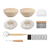 2 x 9" Sourdough Bread Proofing Set Bread Making Kit Round Bowls