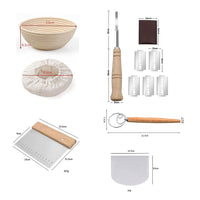 2 x 9" Sourdough Bread Proofing Set Bread Making Kit Round Bowls