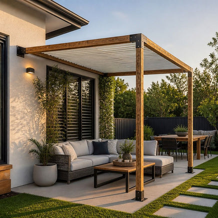 DIY Pergola Kit – Single Wall Mount Set with Brackets