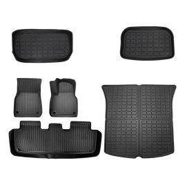 6 piece Tesla Model Y Floor Mats for Front and Rear Trunk Front Passenger and Driver Side