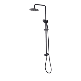 WELS 8" Rain Shower Head Set Rounded Dual Heads Faucet High Pressure Hand Held