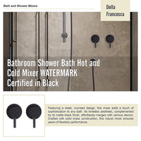 Bathroom Shower Bath Hot and Cold Mixer WATERMARK Certified in Black