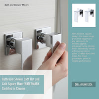 Bathroom Shower Bath Hot and Cold Square Mixer WATERMARK Certified in Chrome