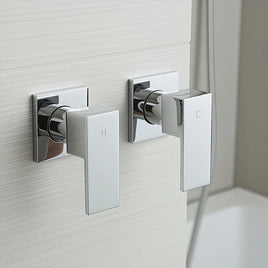 Bathroom Shower Bath Hot and Cold Square Mixer WATERMARK Certified in Chrome