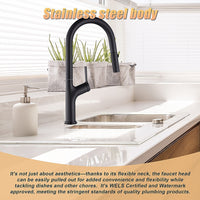 Kitchen Laundry Bathroom Basin Sink Pull Out Mixer Tap Faucet in Black