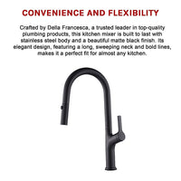 Kitchen Laundry Bathroom Basin Sink Pull Out Mixer Tap Faucet in Black