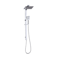 WELS 10" Rain Shower Head Set Square Dual Heads High Pressure with Handheld in Chrome