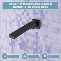 Bath In Wall Swivel Spout in Matte Black