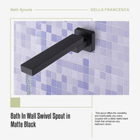 Bath In Wall Swivel Spout in Matte Black