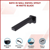Bath In Wall Swivel Spout in Matte Black