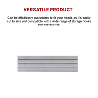 Slatwall Storage Pack of 6 Grey PVC Panels - Retail Display Garage Storage + Hooks