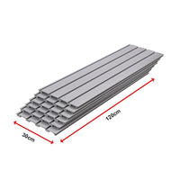 Slatwall Storage Pack of 6 Grey PVC Panels - Retail Display Garage Storage + Hooks