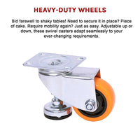 Leveling Casters Swivel Wheels Set of 4, 360 kg Total Load Capacity