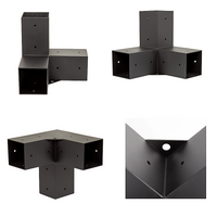 Roof Pergola Gazebo Shed Matte Black Steel Brackets and Black Screen DIY Kits