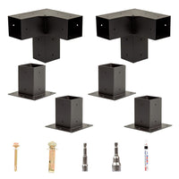 DIY Pergola Kit – Single Wall Mount with Black Screen Set with Brackets