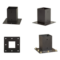 DIY Pergola Kit – Single Wall Mount with Black Screen Set with Brackets
