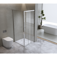 40mm Adjustable Contemporary Corner Sliding Chrome Shower Screen 120x80cm