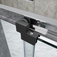 40mm Adjustable Contemporary Corner Sliding Chrome Shower Screen 86x92cm