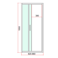 40mm Adjustable Contemporary Corner Sliding Chrome Shower Screen 86x92cm