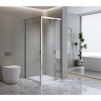 40mm Adjustable Contemporary Corner Sliding Chrome Shower Screen 90x92cm