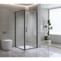 40mm Adjustable Contemporary Corner Sliding Chrome Shower Screen 86x80cm