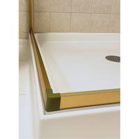 Adjustable 1000x900mm Double Sliding Door Glass Shower Screen in Gold