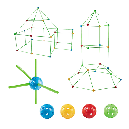 217pcs Kids Construction Fort Building Kit Castles 3D Play House Tent Toys