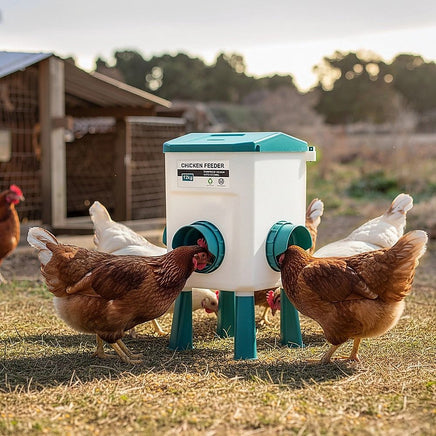 Chicken Feeder Water Food Treadle Poultry Feeding 12KG Large Capacity 11L