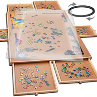 1500 Piece Rotating Wooden Jigsaw Puzzle Table 6 Drawers Board