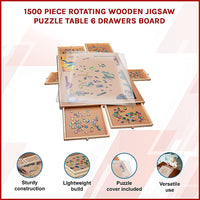 1500 Piece Rotating Wooden Jigsaw Puzzle Table 6 Drawers Board