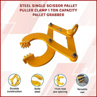 Steel Single Scissor Pallet Puller Clamp 1 Ton Capacity Pallet Grabber