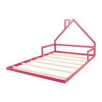 Pine Wood Floor Bed House Frame for Kids and Toddlers