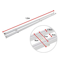 1.5m Double Curtain Tracks Aluminium Rail & Brackets For Both Curtain and Sheer with ceiling and wall accessories