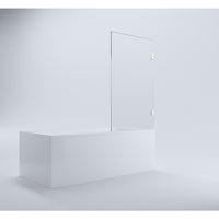 70cm Frameless Swing Bath Panel with Brushed Nickel Hardware