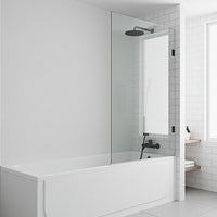 70cm Frameless Swing Bath Screen – Brushed Nickel Hardware with Stainless steel hinge for Modern Bathrooms