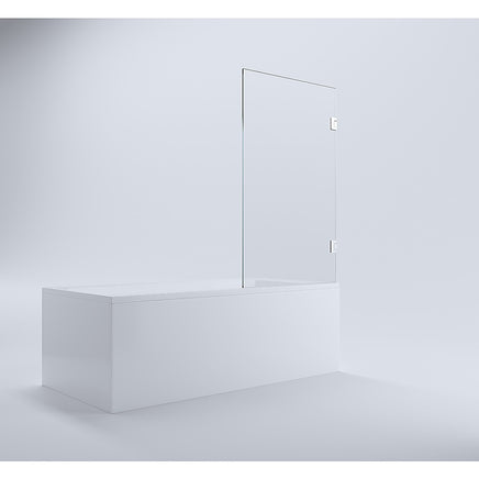 90cm Frameless Swing Bath Panel with Brushed Gold Hardware