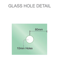 110x70cm Corner Frameless Shower Screen with Gunmetal Brackets and Brass Hinges, Round Knob Handle