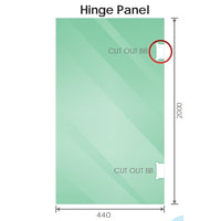 110x80cm Corner Frameless Shower Screen with Gunmetal Brackets and Brass Hinges, Round Knob Handle