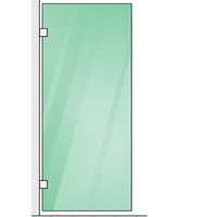 110x90cm Corner Frameless Shower Screen with Chrome Brackets and Brass Hinges, Round Knob Handle