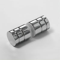 110x100cm Corner Frameless Shower Screen with Chrome Brackets and Brass Hinges, Round Knob Handle