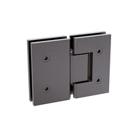 120x100cm Corner Frameless Shower Screen with Gunmetal Brackets and Brass Hinges, Square Double Pull Handle