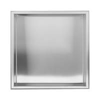 336 x 336 x 101mm Shower Niche Single Shelf Organizer No Tile Needed in Stainless Steel Finish