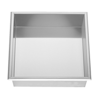 336 x 336 x 101mm Shower Niche Single Shelf Organizer No Tile Needed in Stainless Steel Finish