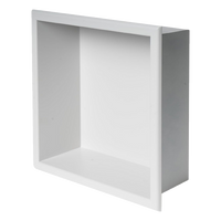 336 x 336 x 101mm Shower Niche Single Shelf Organizer No Tile Needed in White