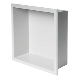 336 x 336 x 101mm Shower Niche Single Shelf Organizer No Tile Needed in White