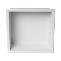 336 x 336 x 101mm Shower Niche Single Shelf Organizer No Tile Needed in White
