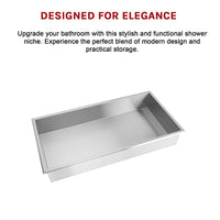 641 x 336 x 101mm Shower Niche Single Shelf Organizer No Tile Needed in Stainless Steel